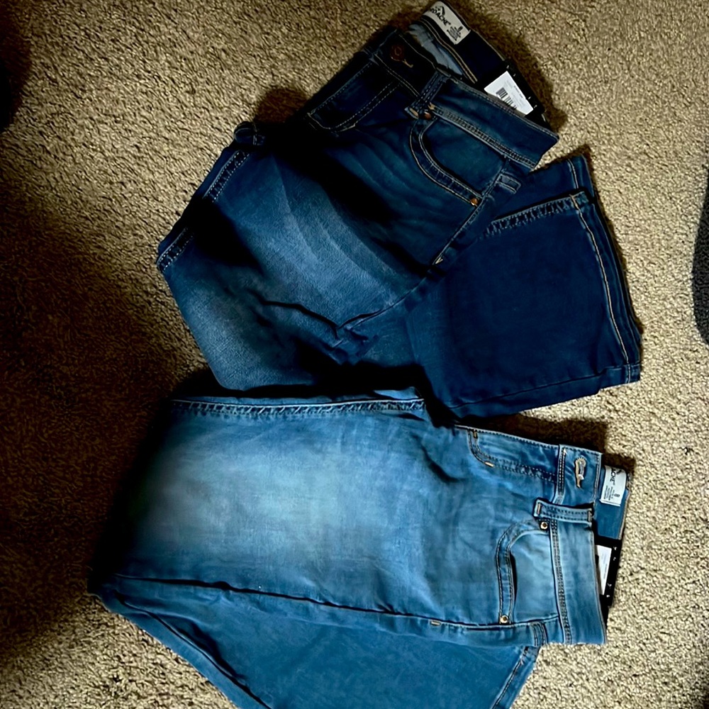 NWT lot of 2 pairs girls jordache denim bootcut size 8 one dark one light